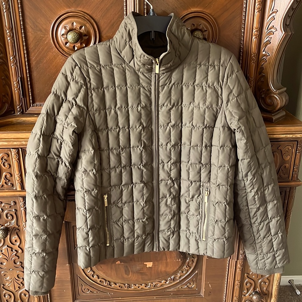 J. CREW SNOWCAP QUILTED DOWN PUFFER JACKET COAT Olive Green